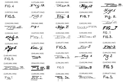 Type from a variety of patents